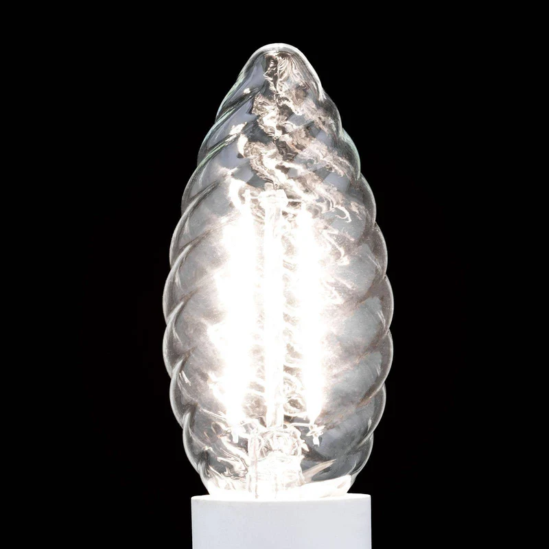 LED Kerze gedreht, E14, 3W, klar