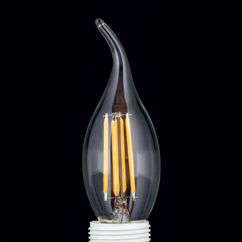 LED Windstoßkerze, E14, 4,5 Watt, klar