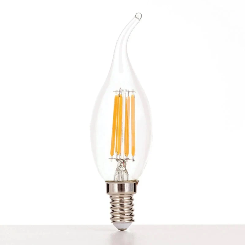 LED Windstoßkerze, E14, 4,5 Watt, klar