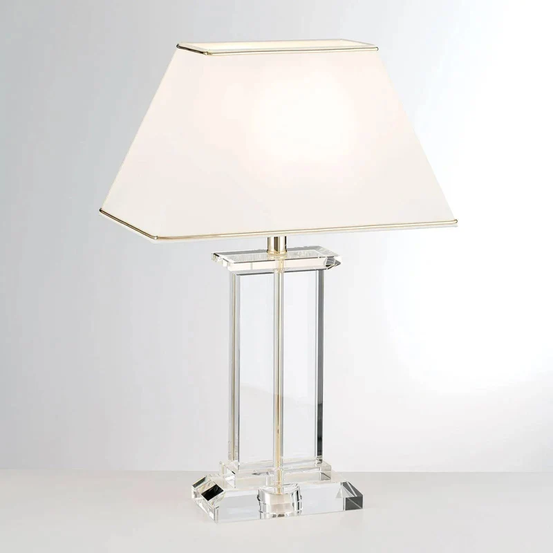 Tischleuchte VERONIQUE rechteckig, creme/gold