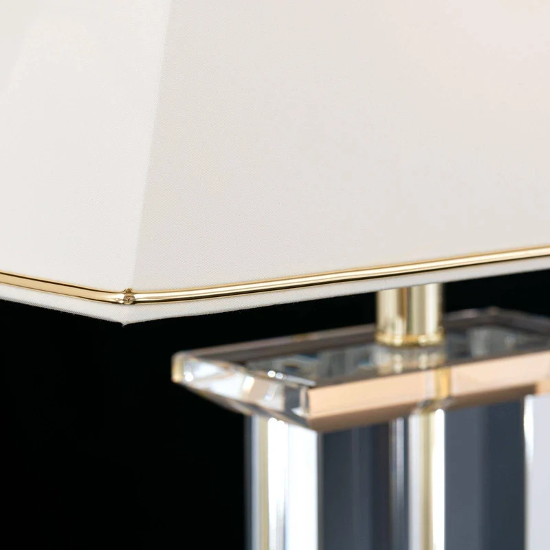 Tischleuchte VERONIQUE rechteckig, creme/gold