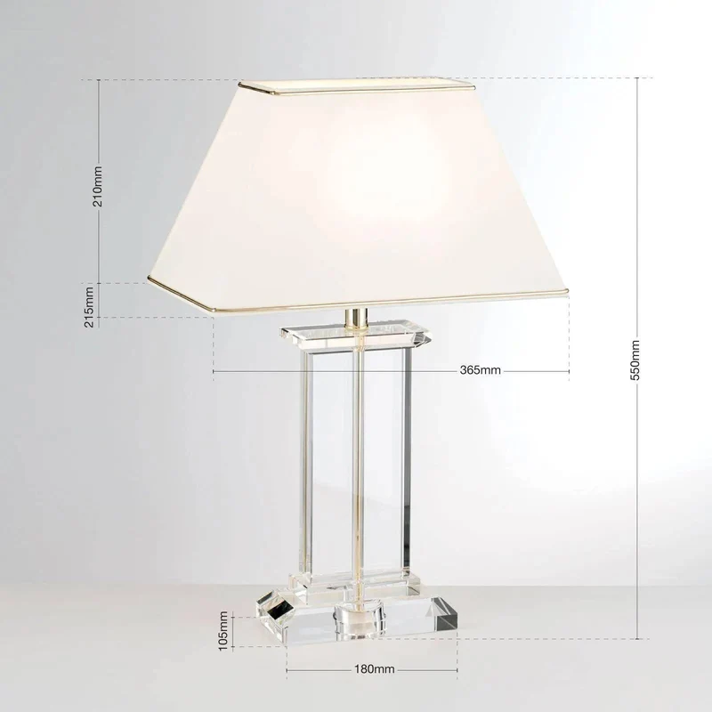 Tischleuchte VERONIQUE rechteckig, creme/gold