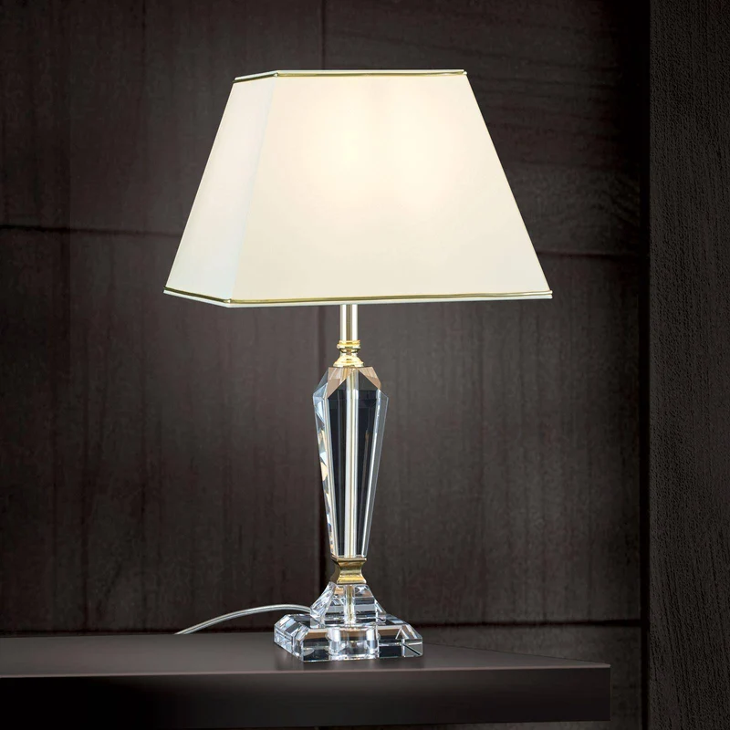 Tischleuchte VERONIQUE quadratisch, creme/gold