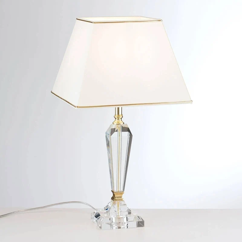 Tischleuchte VERONIQUE quadratisch, creme/gold