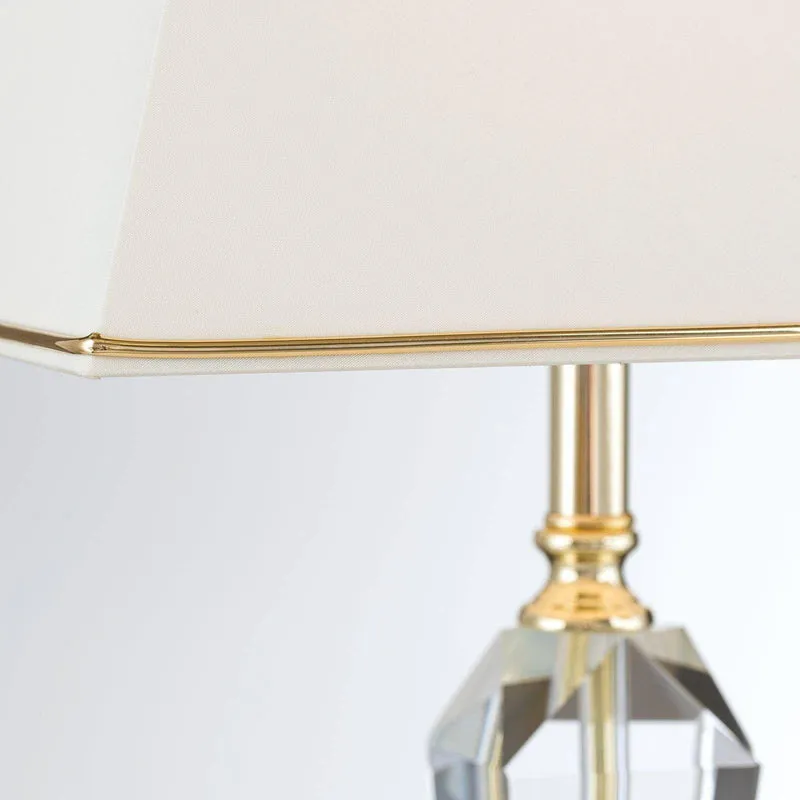 Tischleuchte VERONIQUE quadratisch, creme/gold