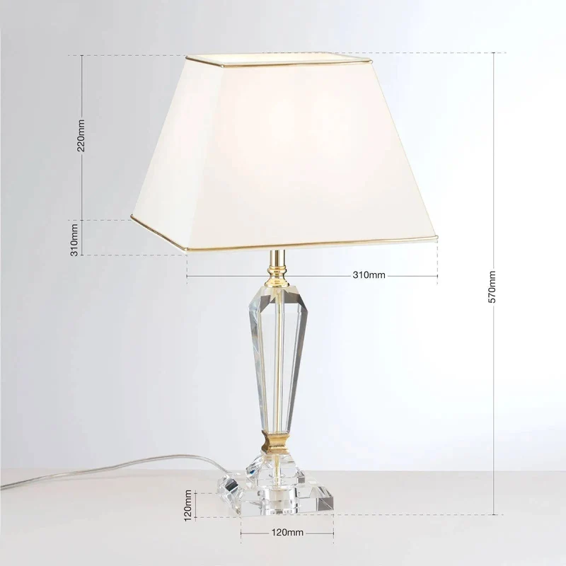 Tischleuchte VERONIQUE quadratisch, creme/gold