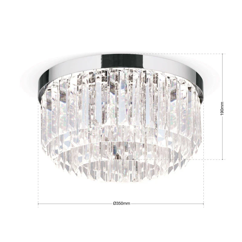 Deckenleuchte Prism, 24 Karat vergoldet/verchromt