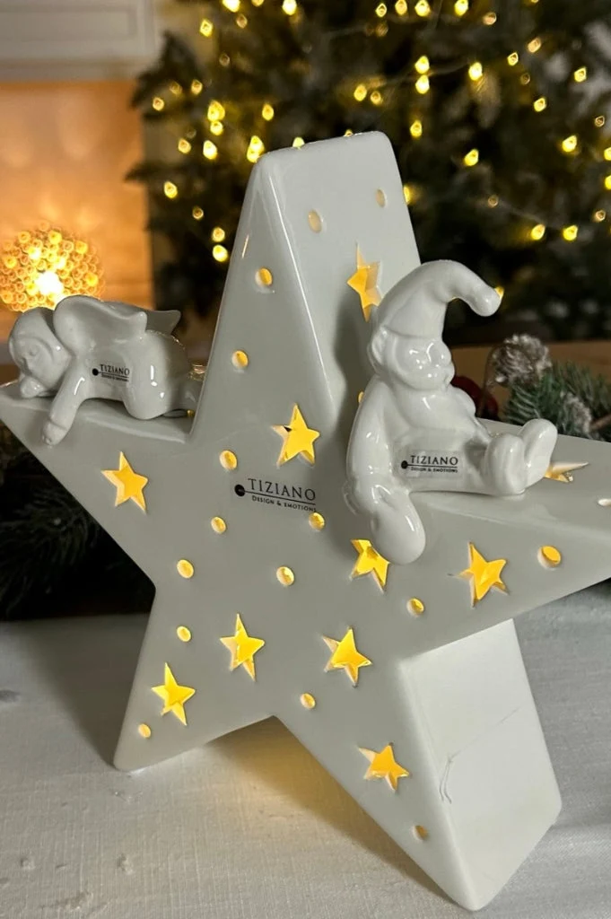 Santa Linus Mini Kantensitzer creme-weiß