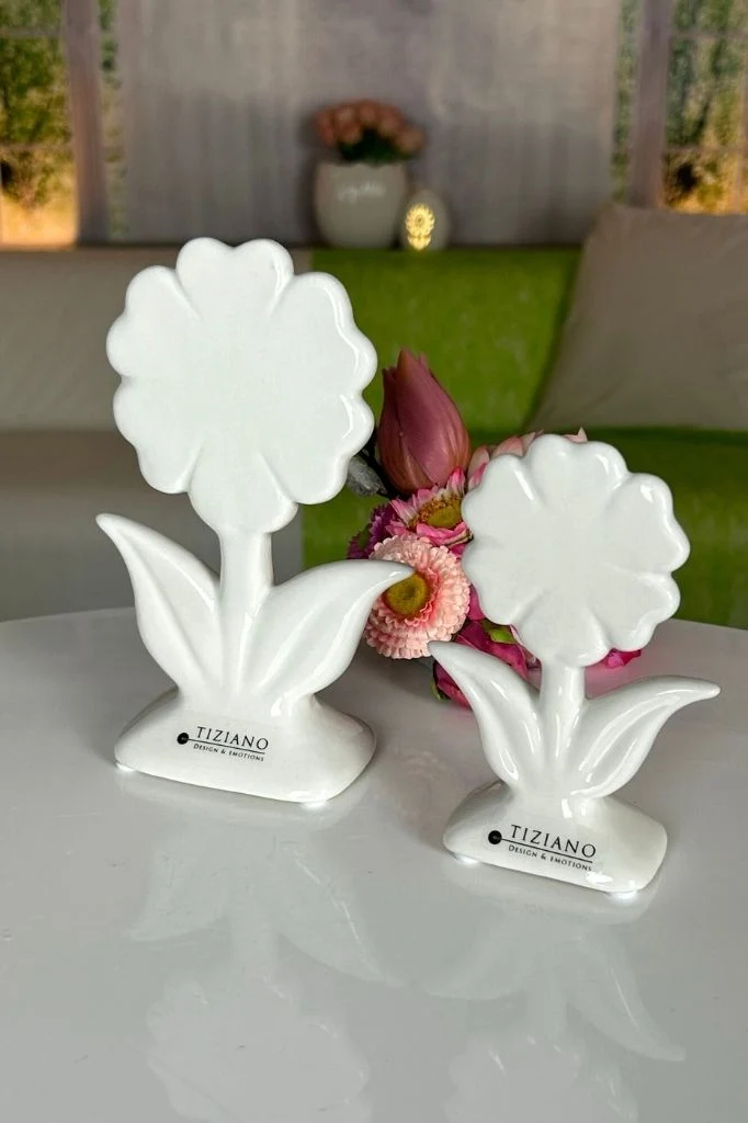 Deko Blume Primula creme-weiß