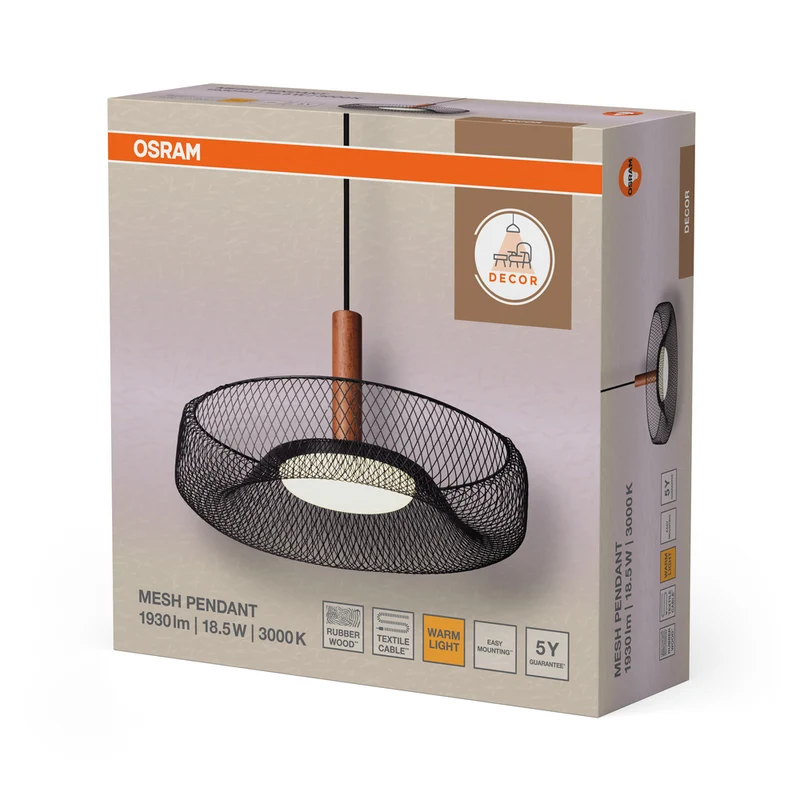 OSRAM DECOR Mesh Pendelleuchte 18.5W Schwarz