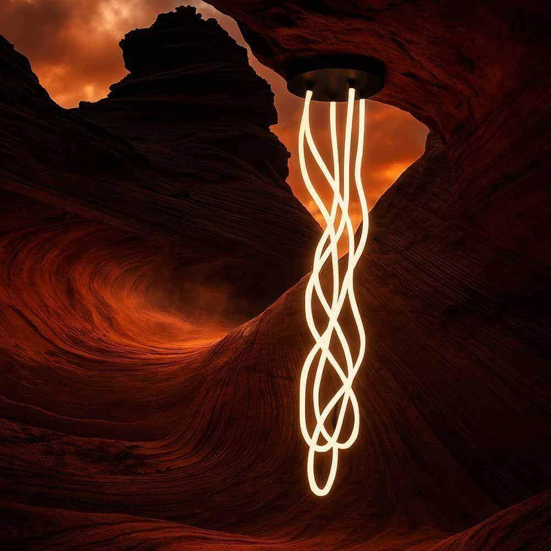 s.luce Arion organische Flex LED Hängelampe Licht-Schlauch Warmweiß