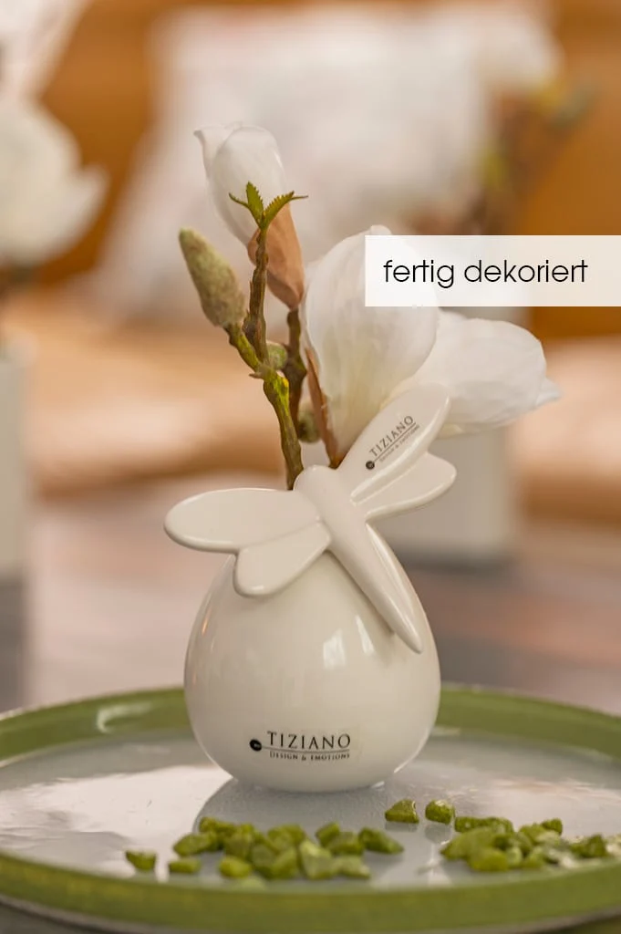 Tischvasen Vitara tropfen weiß-creme
