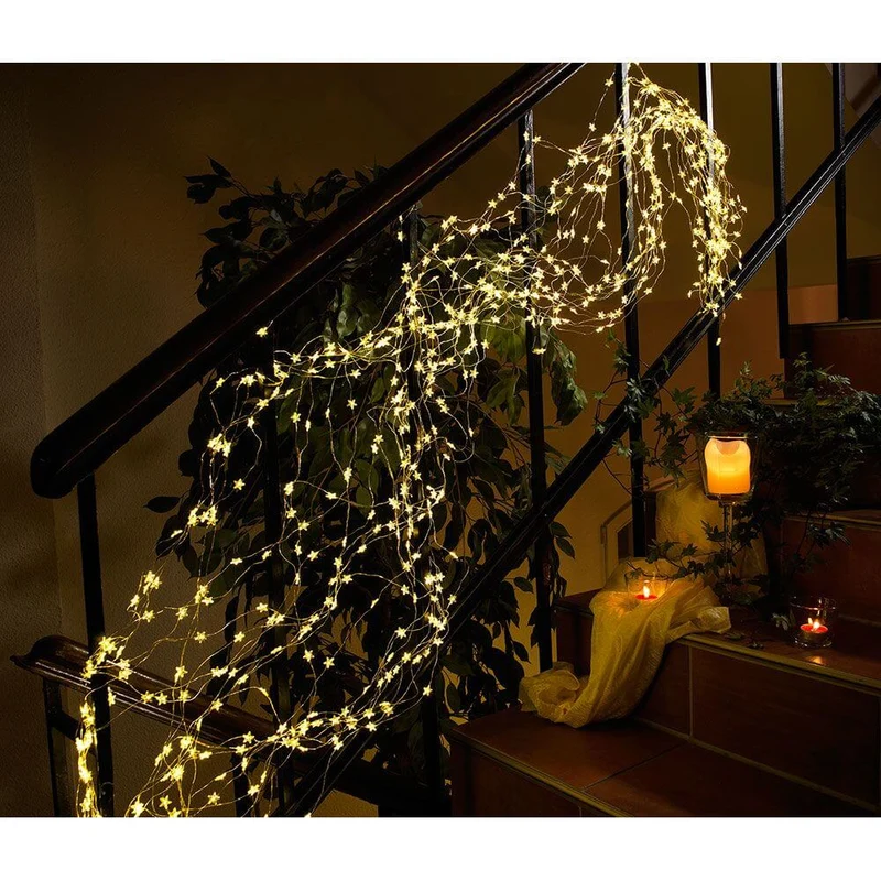 LED Sternenlametta 24 Stränge mit 20 Dioden 480 Warmweiße Dioden