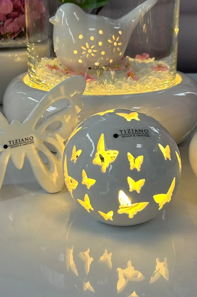 Lichtkugel Ciliana LED weiß-creme
