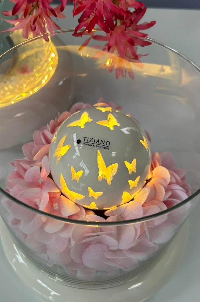 Lichtkugel Ciliana LED weiß-creme