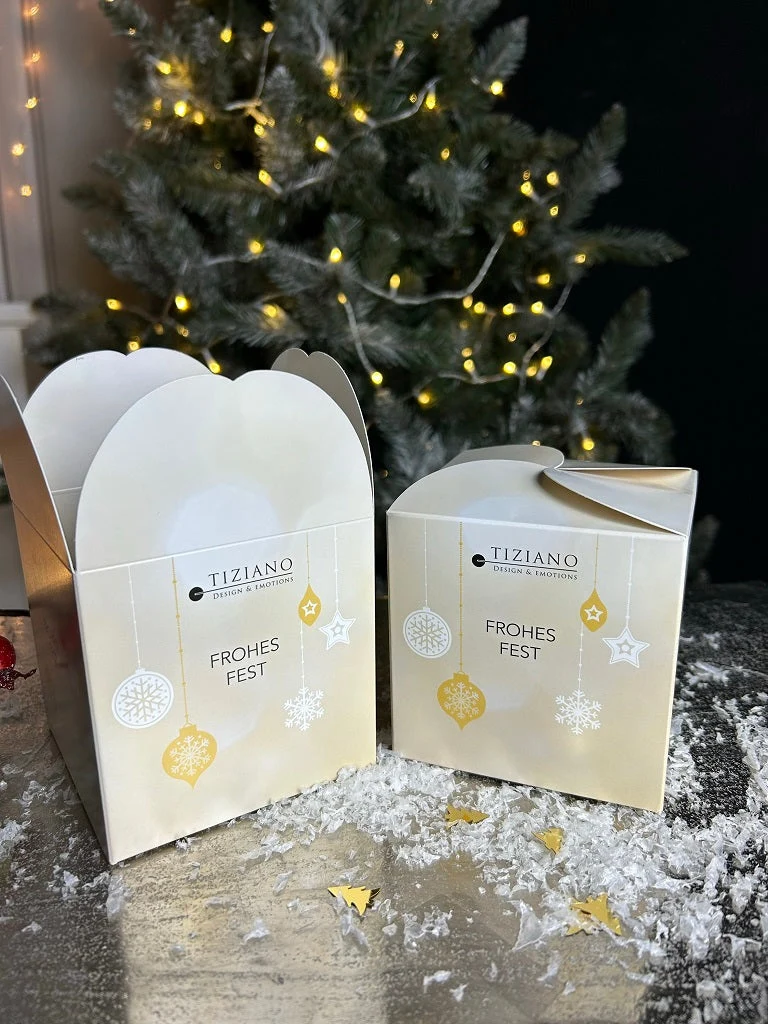 Würfelbox "Frohes Fest" (ohne Inhalt)