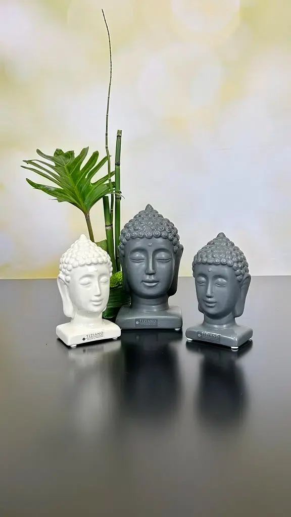 Buddha Kopf Sumana anthrazit