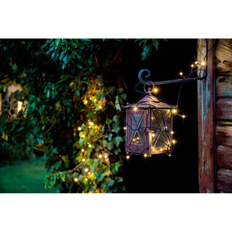 Micro LED Lichterkette gefrostet 80 Warmweiße Dioden IP44