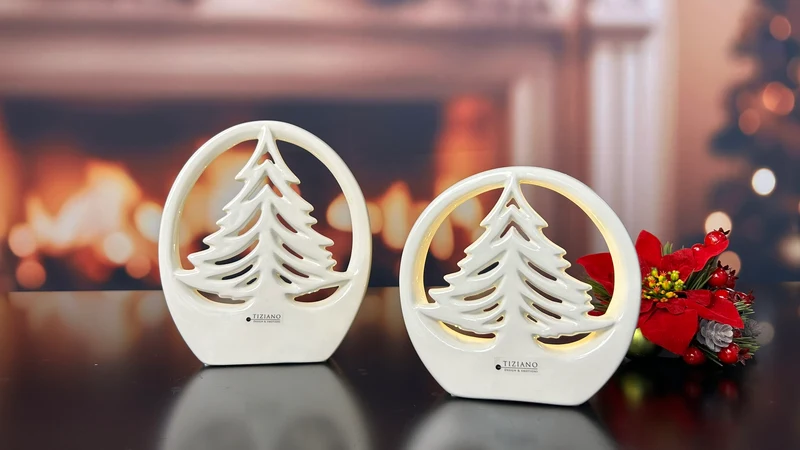Dekobaum Joya im Ring LED creme-weiß