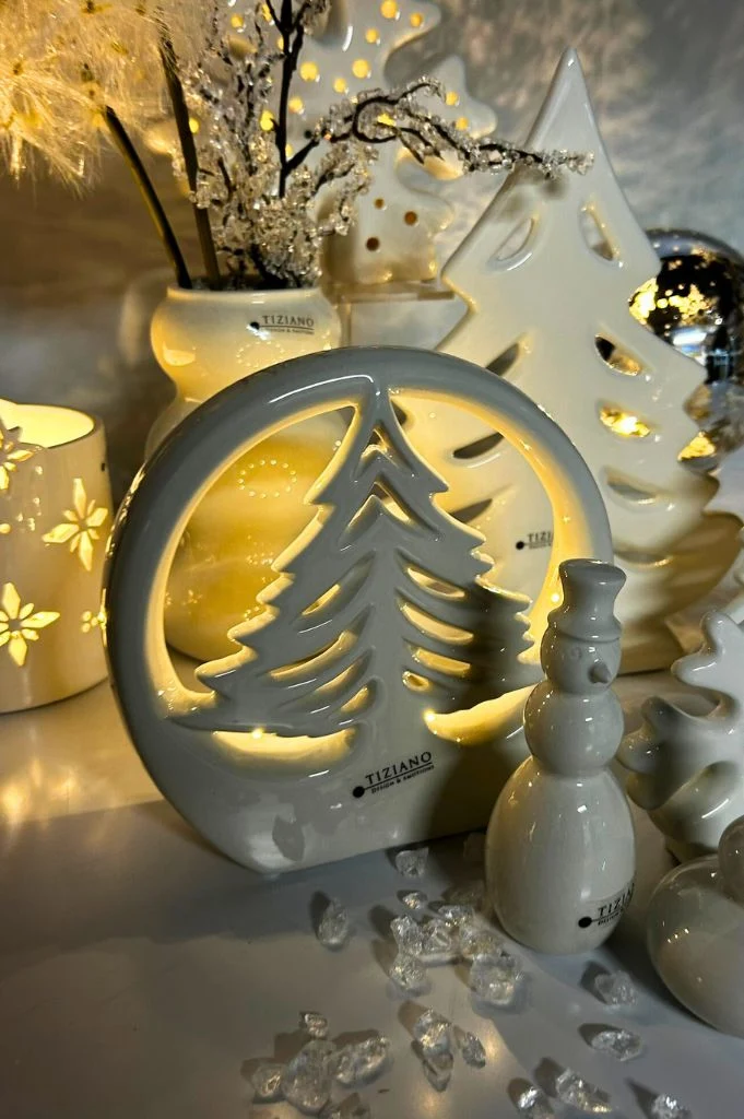 Dekobaum Joya im Ring LED creme-weiß
