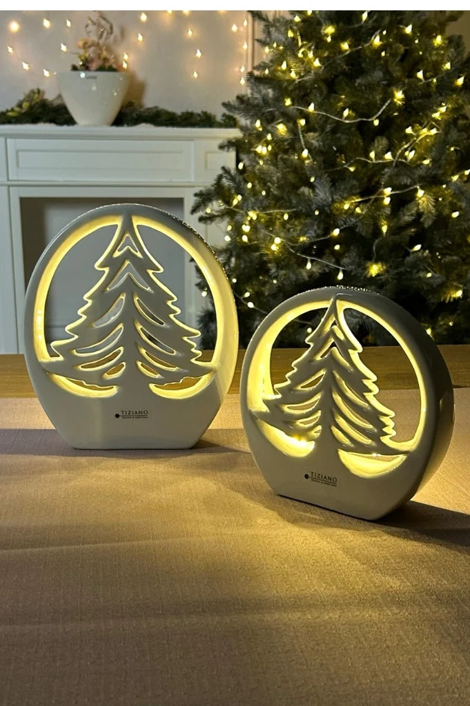 Dekobaum Joya im Ring LED creme-weiß