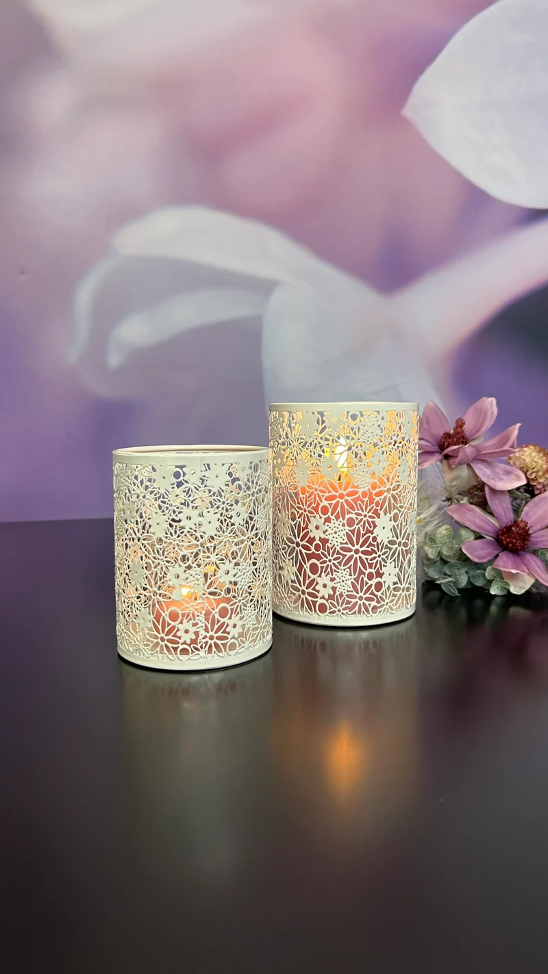 Metalllicht Fiori creme-weiß