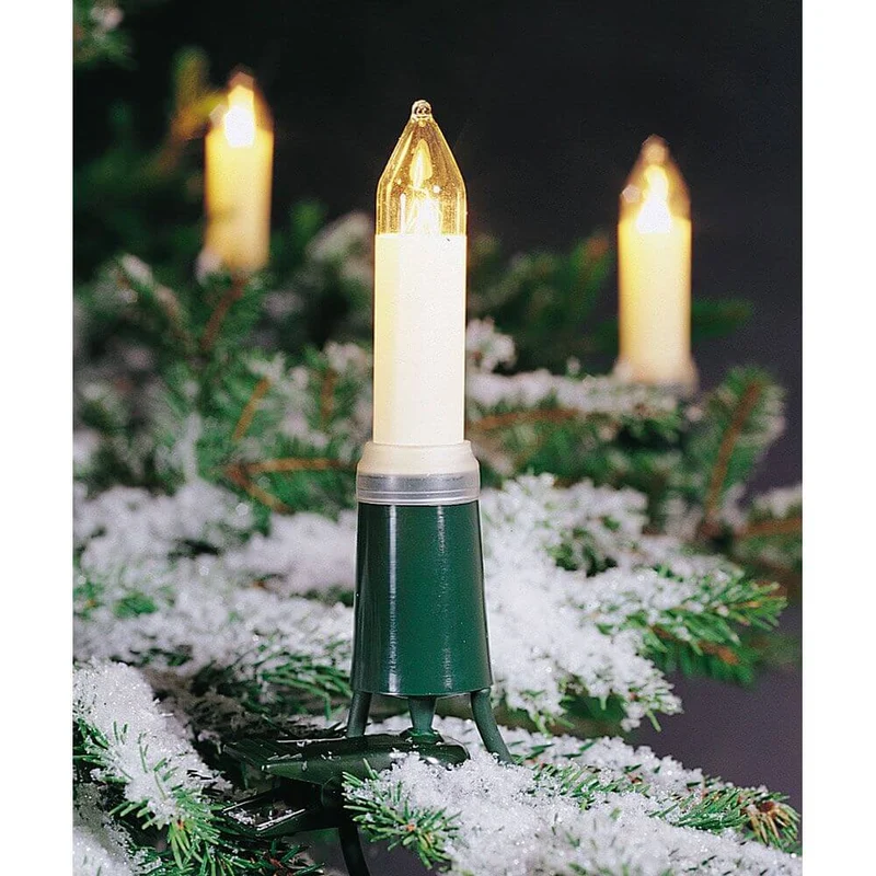 Baumkette Schaftkerzen teilbarer Stecker 16 klare Birnen IP44