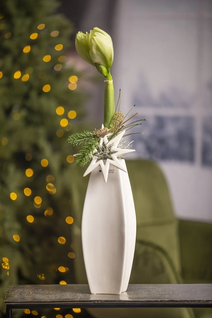 Vase Bova 40 cm creme-weiß
