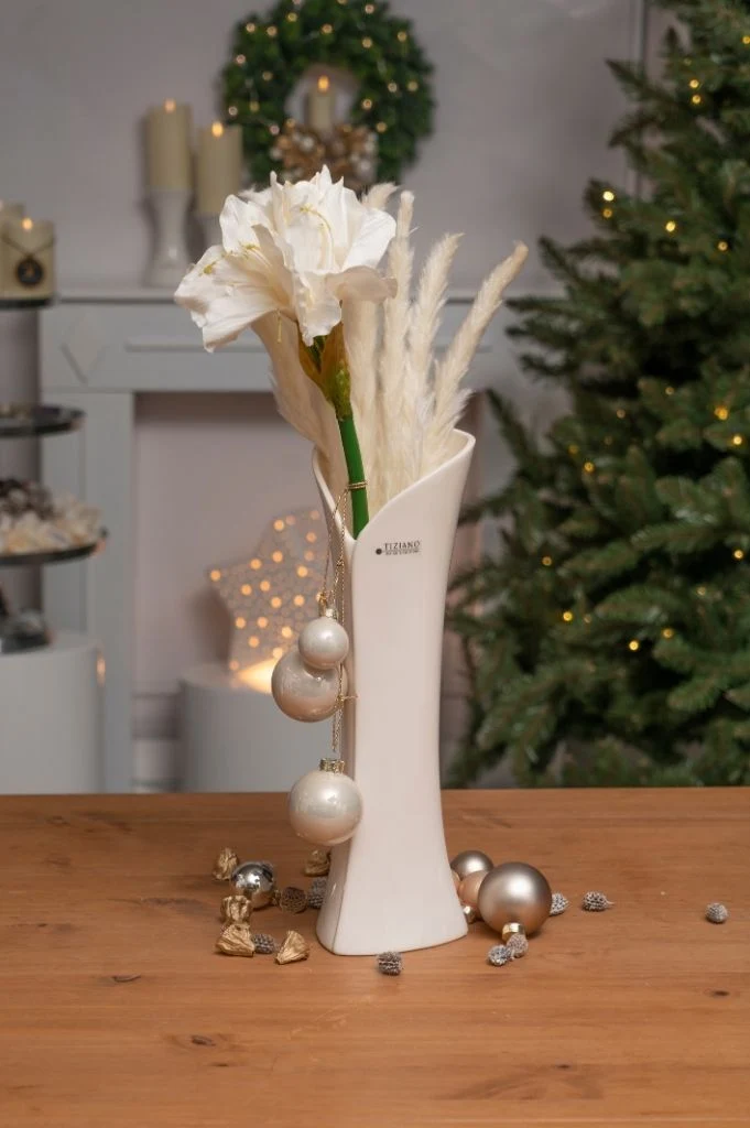 Vase Romina 40cm creme-weiß