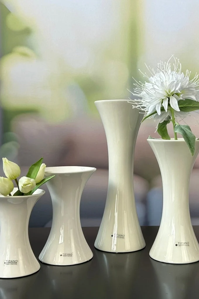 Vase Perdosa creme-weiß