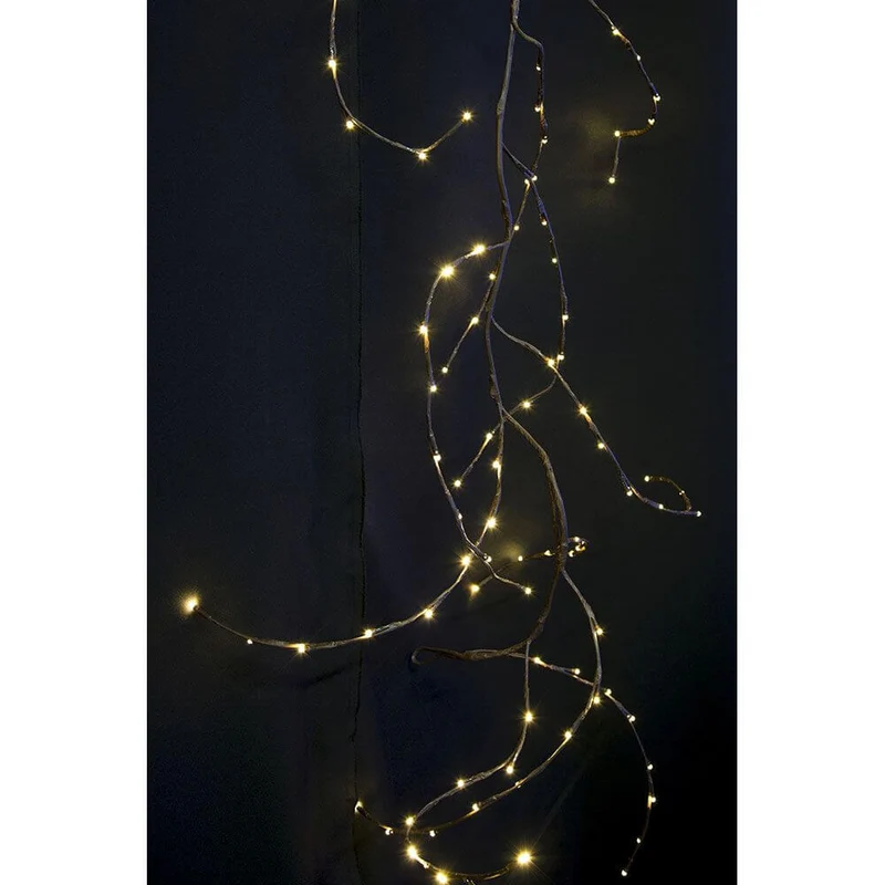 LED Dekoration variabel als Lichterkranz Lichtergirlande braun 240 Warmweiße Dioden IP44