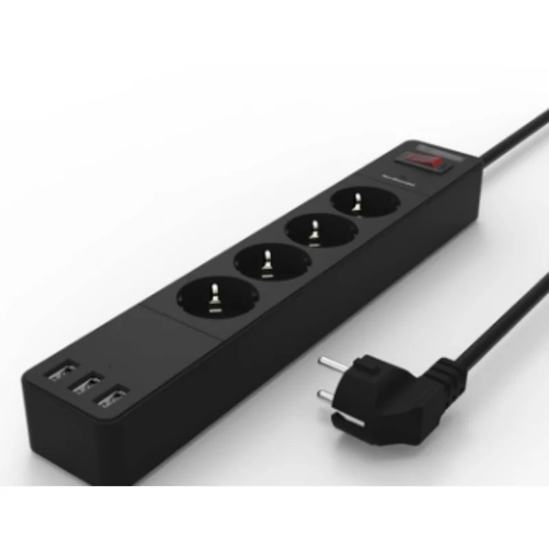 Mehrfach-Steckdose 4-fach 3x USB Schalter 1,8m Steckdosenleiste