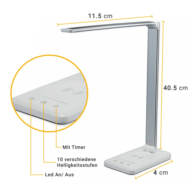 LED Schreibtisch-Lampe dimmbar USB Touch Leuchte Büro Tisch-Leuchte Leselampe