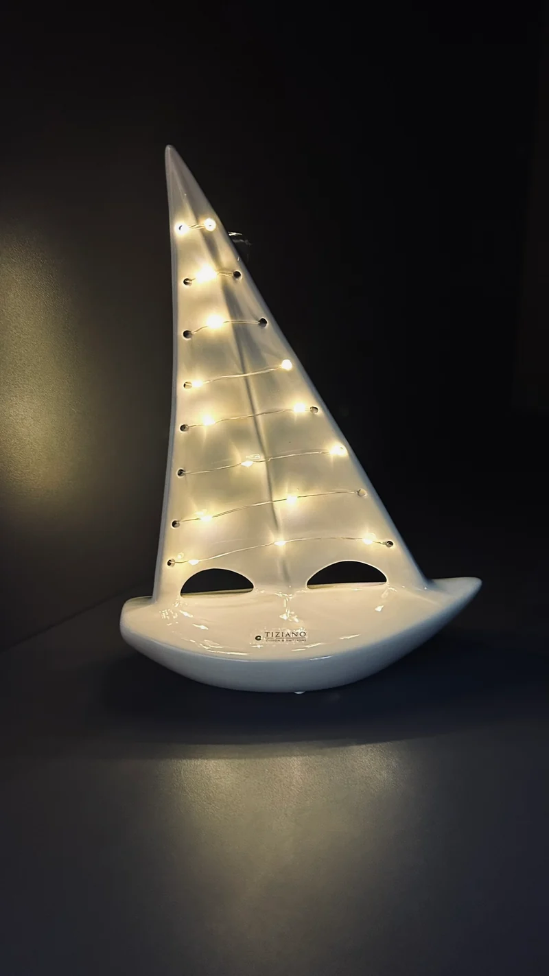 Deko Boot Andiamo LED weiß-creme