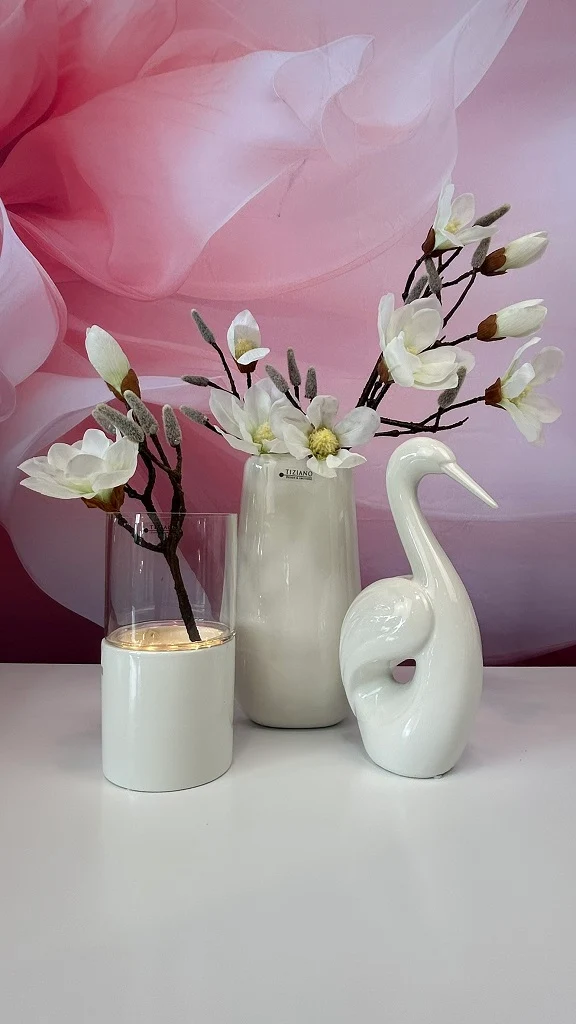 Vase Brezone creme-weiß