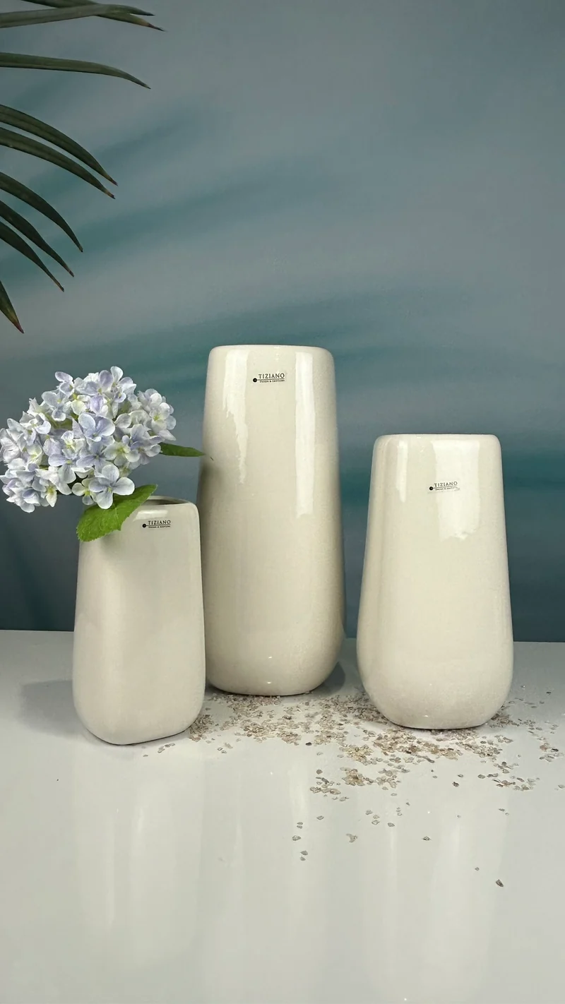 Vase Brezone creme-weiß