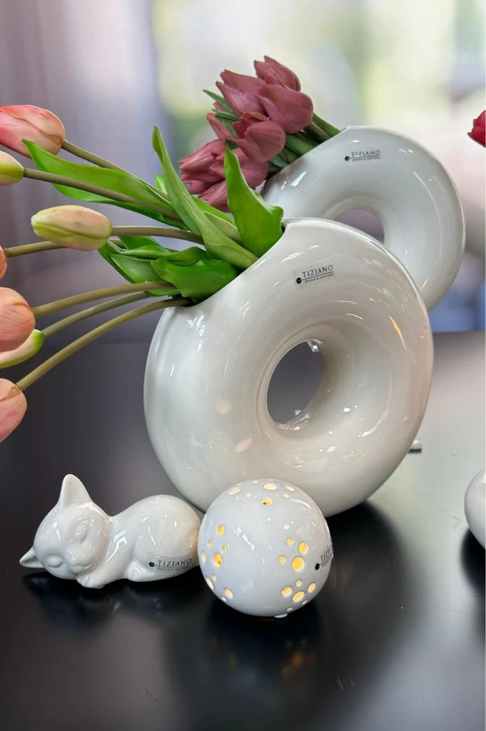 Vase Donato creme-weiß