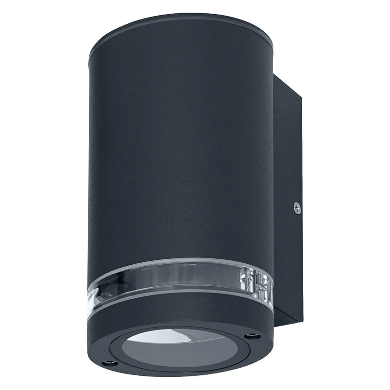 OSRAM Außenwandleuchte GU10 Downlight mit Gap-Ring, indirektes Licht, Aluminiumgehäuse Dunkelgrau, IP44 & IK03, Wandleuchte für Fassaden