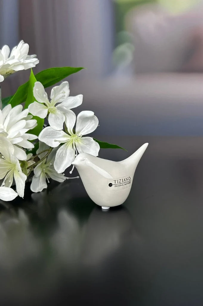 3er Set Vogel Alfredo creme-weiß