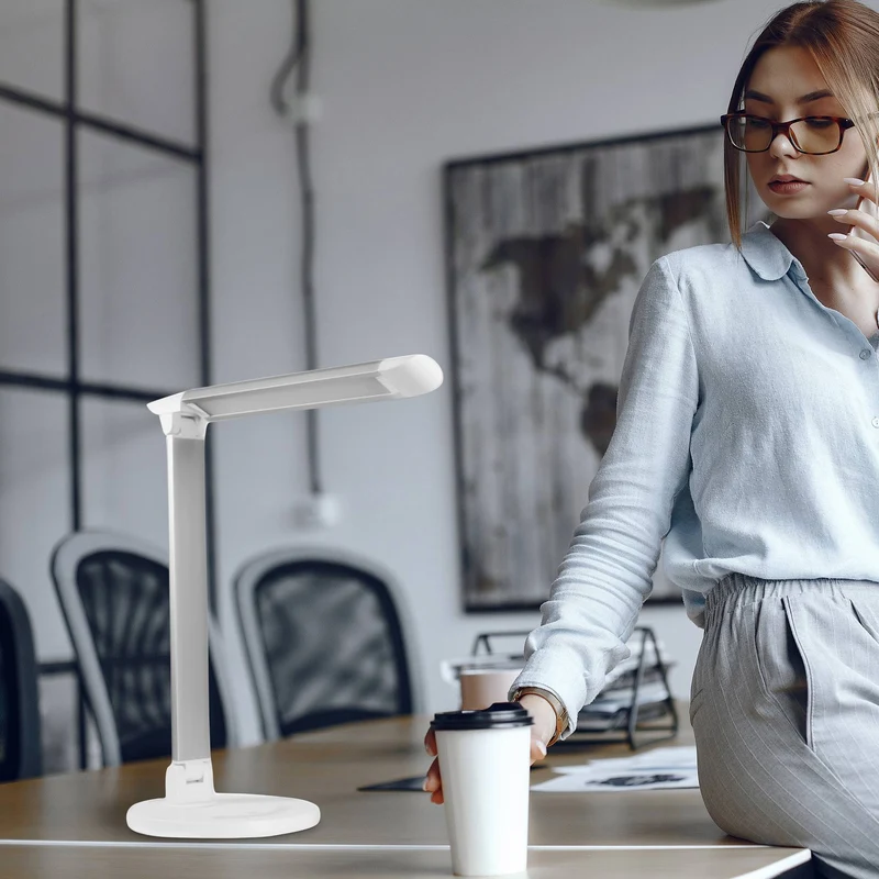 LED Tischleuchte weiß dimmbar mit USB Schreibtischlampe Büroleuchte 3Lichtfarben