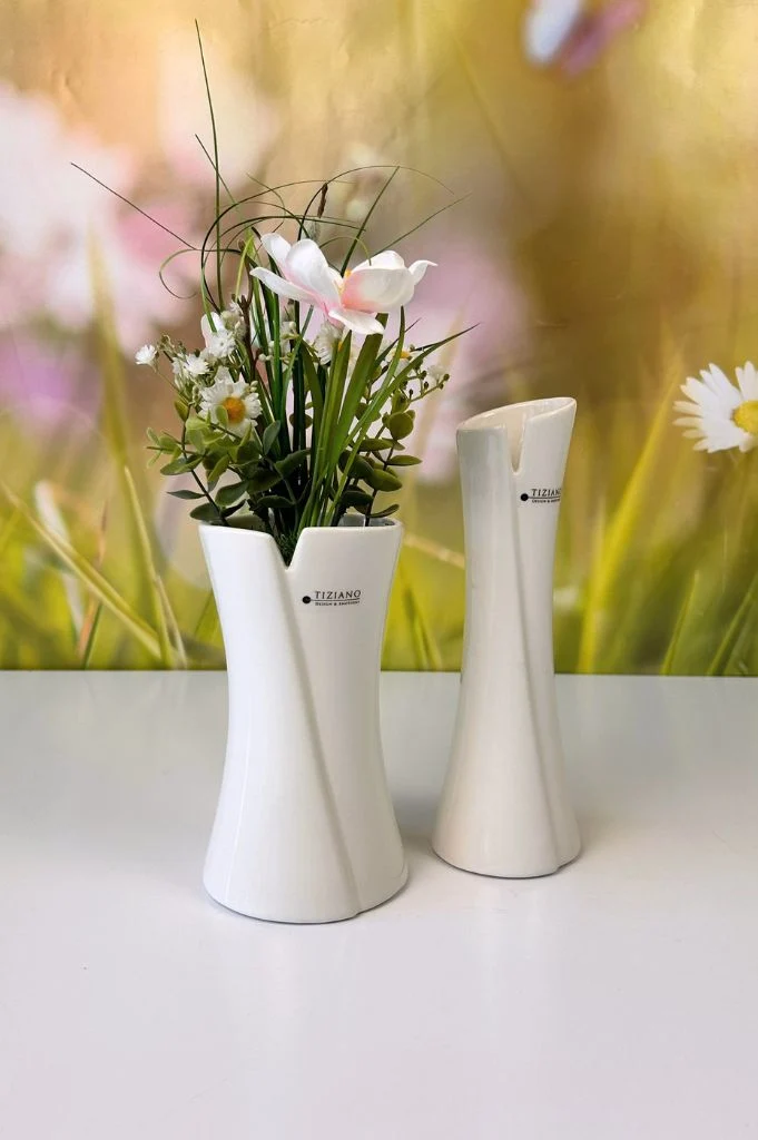 Vase Mondavio creme-weiß