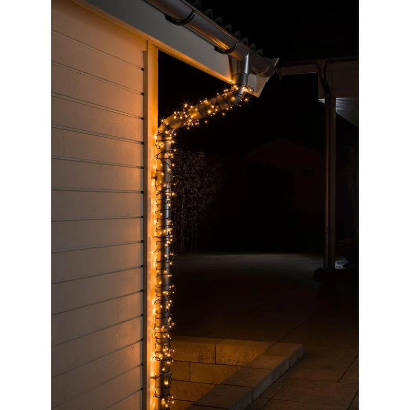 29m Micro LED Lichterkette mit Multifunktion 80 bernsteinfarbene Dioden IP44