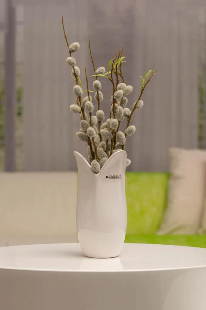 Deko Vase Florenta weiß-creme