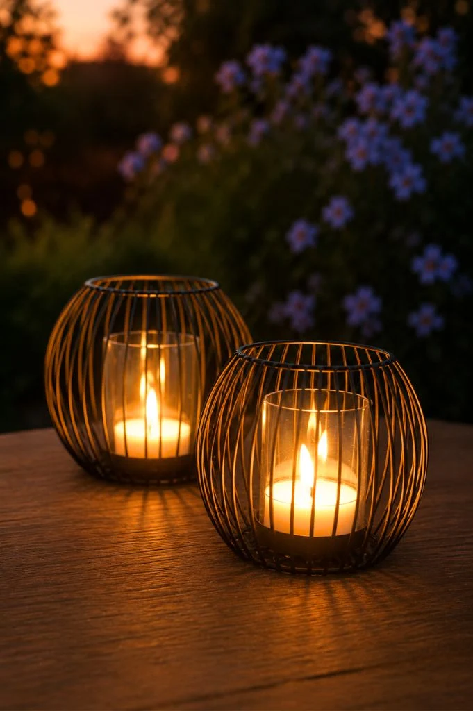 Tischlicht Dusk schwarz mit Glas