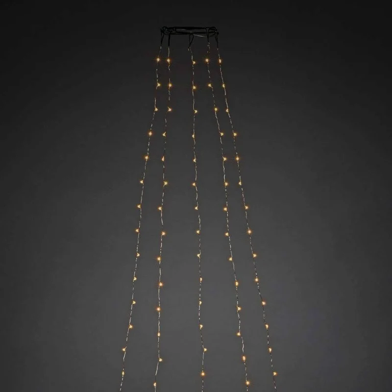 LED Baummantel mit Ring Ø 11 LED Tropfen 5 Stränge mit 60 Dioden 300 bernsteinfarbene Dioden