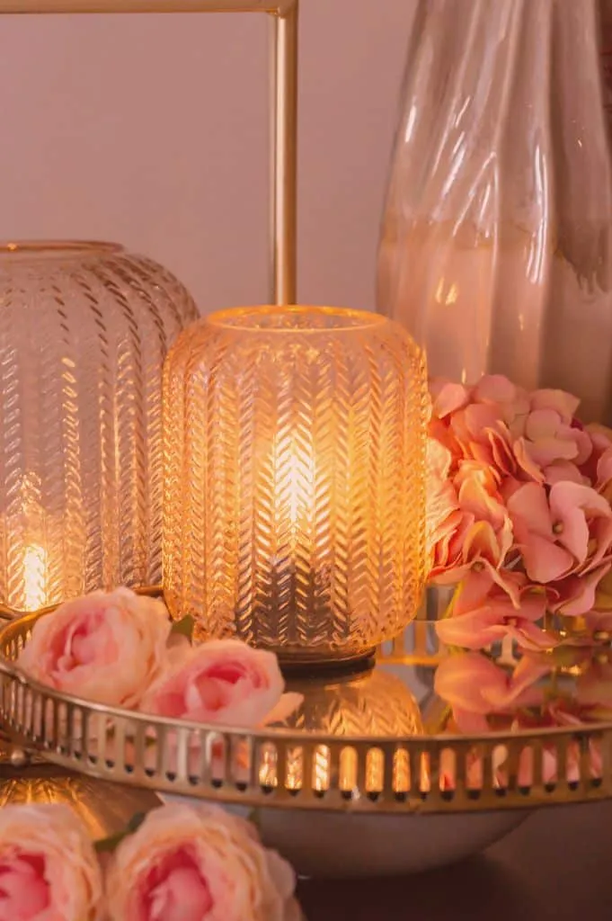 Lampe Bali LED rosa