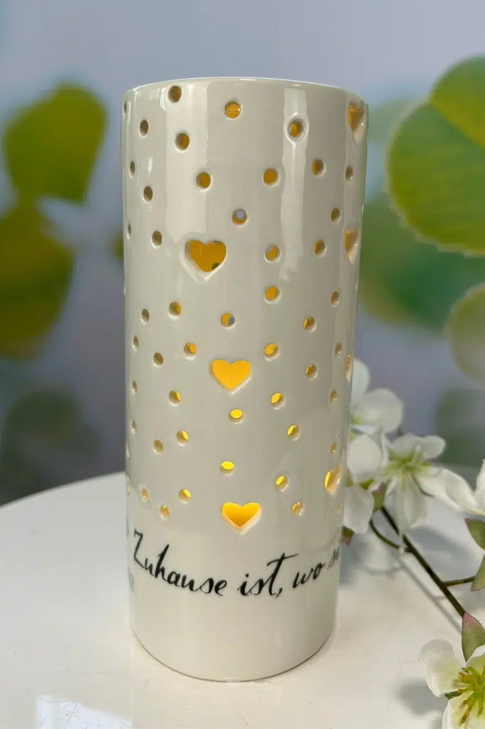 Dekolicht Latuna LED mit Decal "Zuhause" weiß-creme