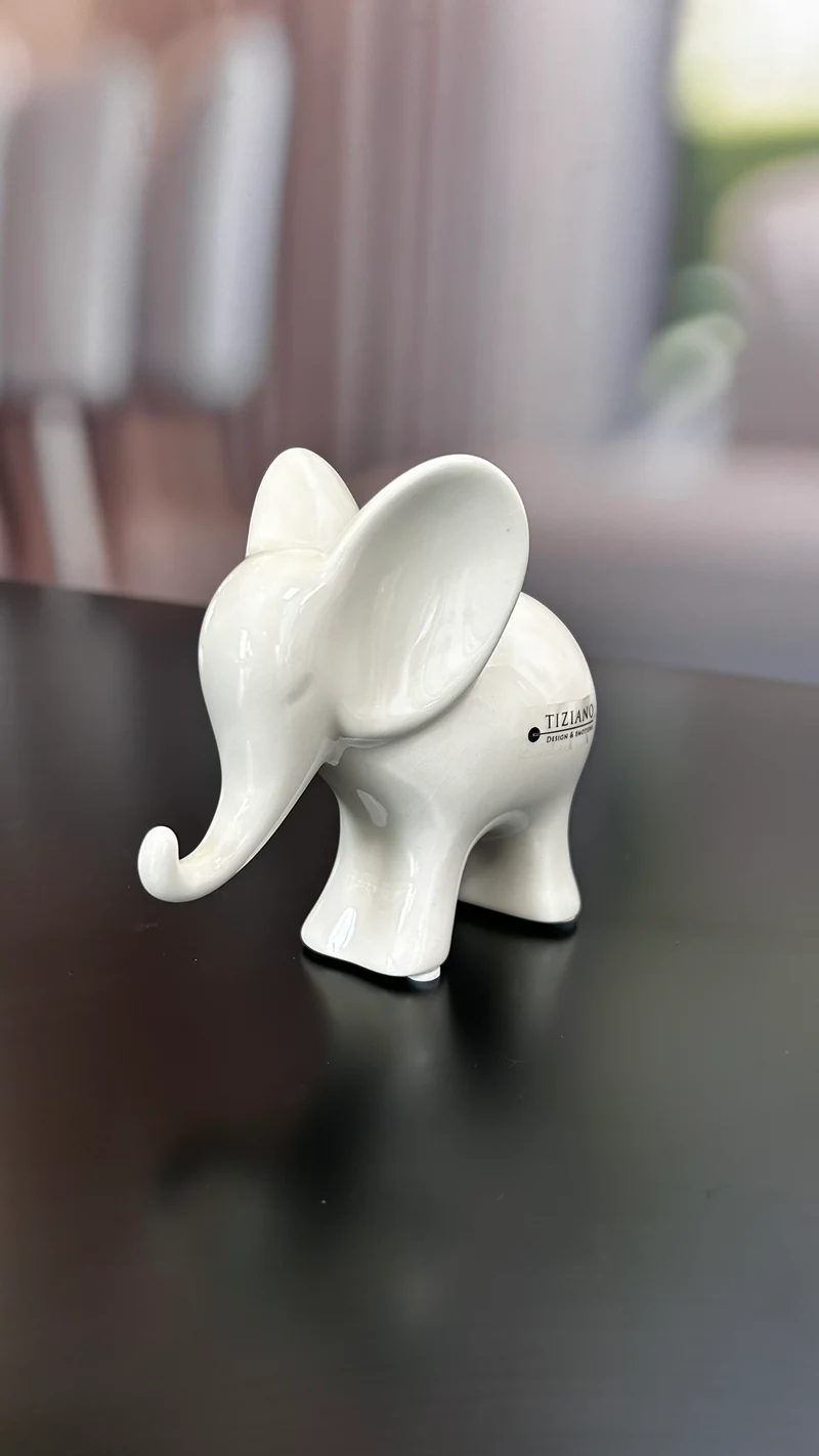 Deko Elefant Leon stehend weiß-creme