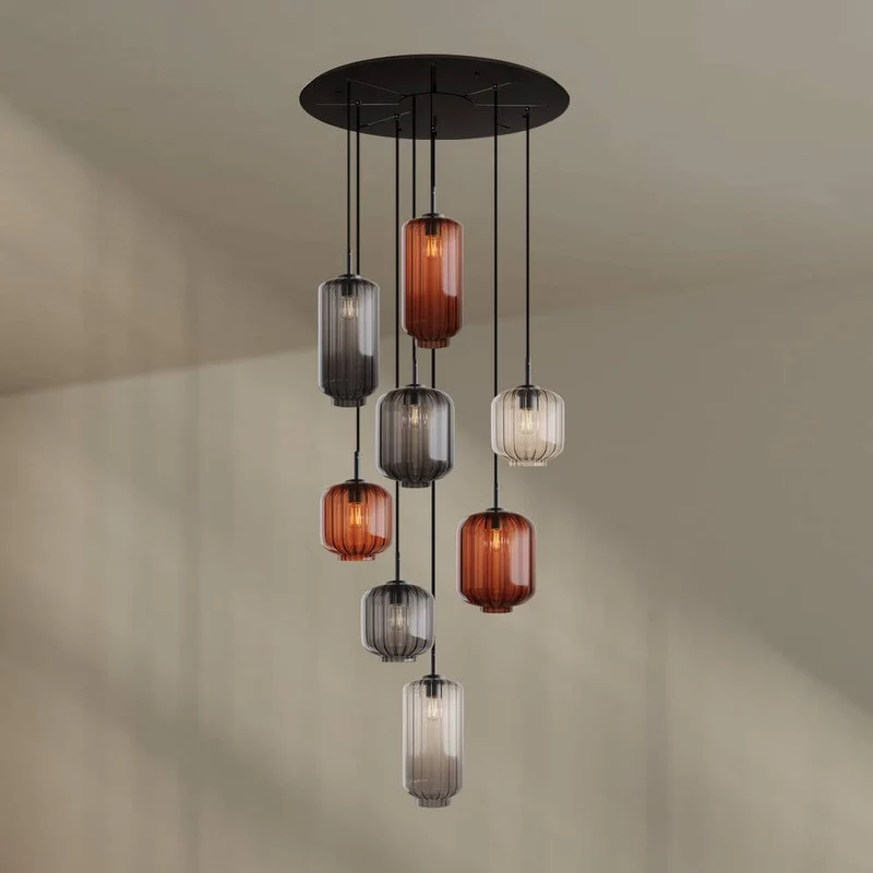 s.luce Velo Galerieleuchte 8-flammig Ø 80cm Baldachin Ø 18/20/25cm