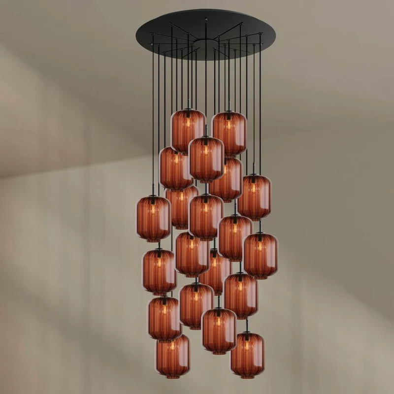 s.luce Velo 20-flammige Galerieleuchte Ø 120cm Ø 25cm